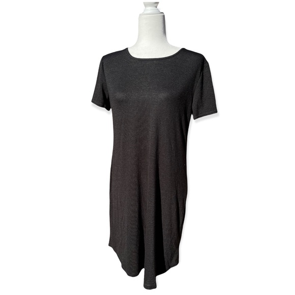 Catherine Malandrino Medium Short Sleeve Knit Black Midi Dress Relaxed Fit - Picture 2 of 10